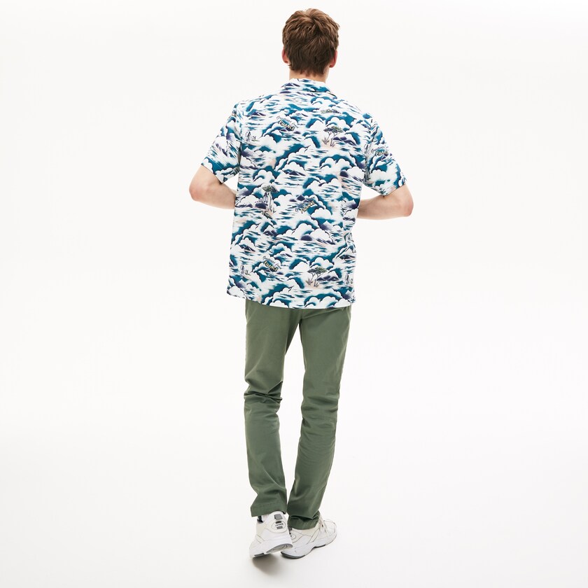 Camisas Lacoste Hombre Azules Rosas Claro Blancos Southern France Print Cotton Hawaiian Fit FR7-45034K2