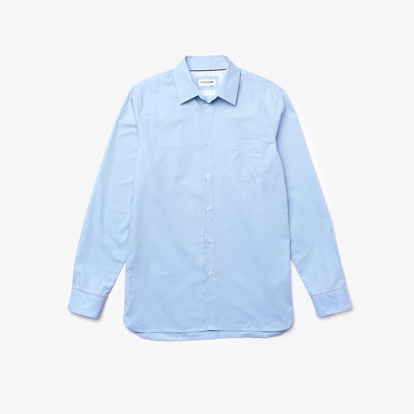 Camisas Lacoste Hombre Azules Claro Blancos Textured Cotton LP6-88998F2