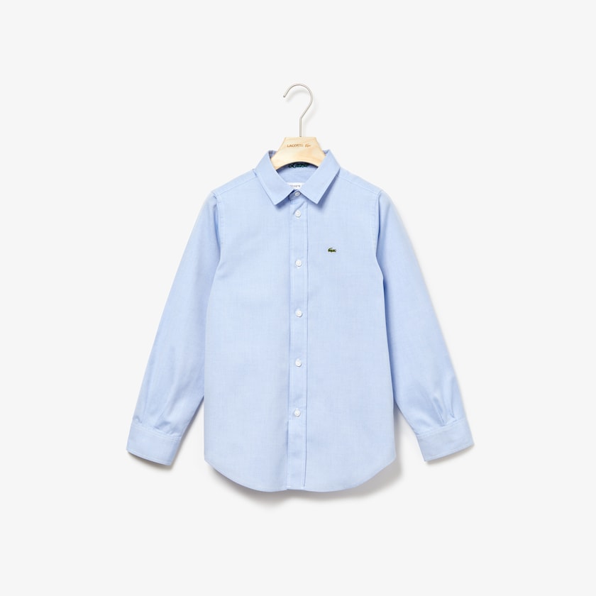 Camisas Lacoste Niños Azules Claro shirt in Oxford cotton knit WN5-80188S0