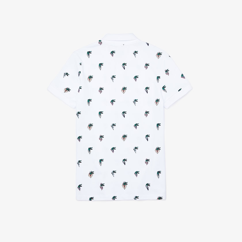 Camisas Lacoste x Jean-Michel Tixier Print Regular Fit Polo Hombre Blancos | SK9-81138A8