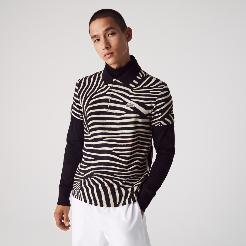Camisas Lacoste x National Geographic Regular Fit Print Cotton Polo Hombre Blancos | JQ3-24812A4