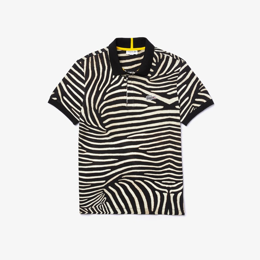 Camisas Lacoste x National Geographic Regular Fit Print Cotton Polo Hombre Blancos | JQ3-24812A4