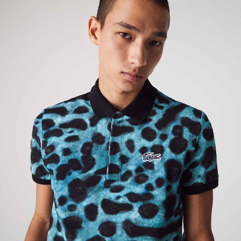 Camisas Lacoste x National Geographic Regular Fit Print Cotton Polo Hombre Blancos | VS4-46444S6