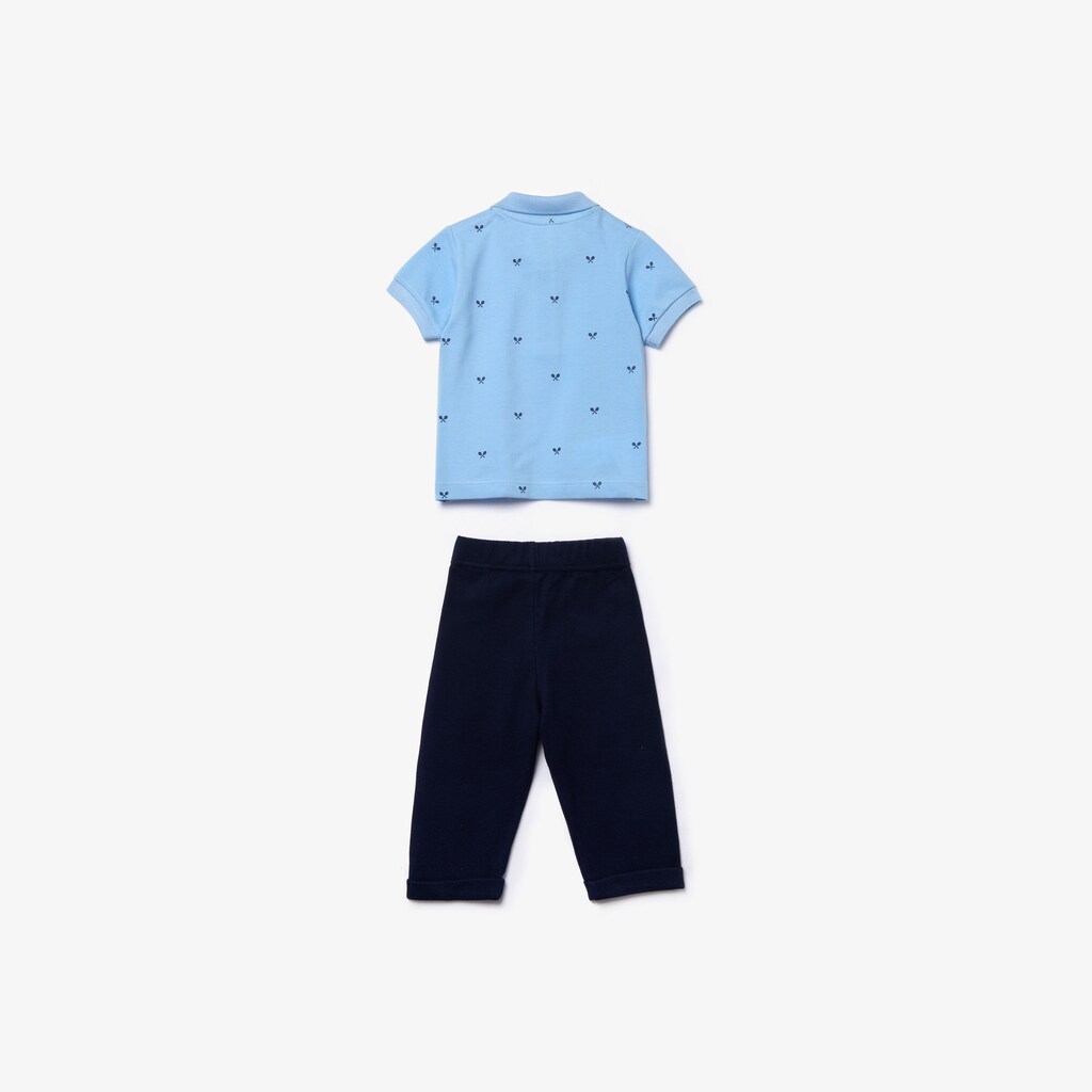 Camiseta Lacoste Niños Azules Claro Azul Marino Azules Baby Rattle And Cotton Piqué Pajama Box Set CH1-24442Y9