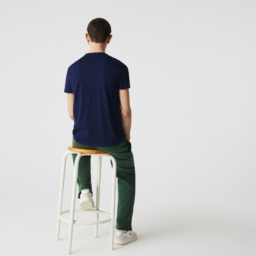 Camiseta Lacoste Hombre Azul Marino Azules Crew Neck Pima Cotton Jersey YI3-84468B4