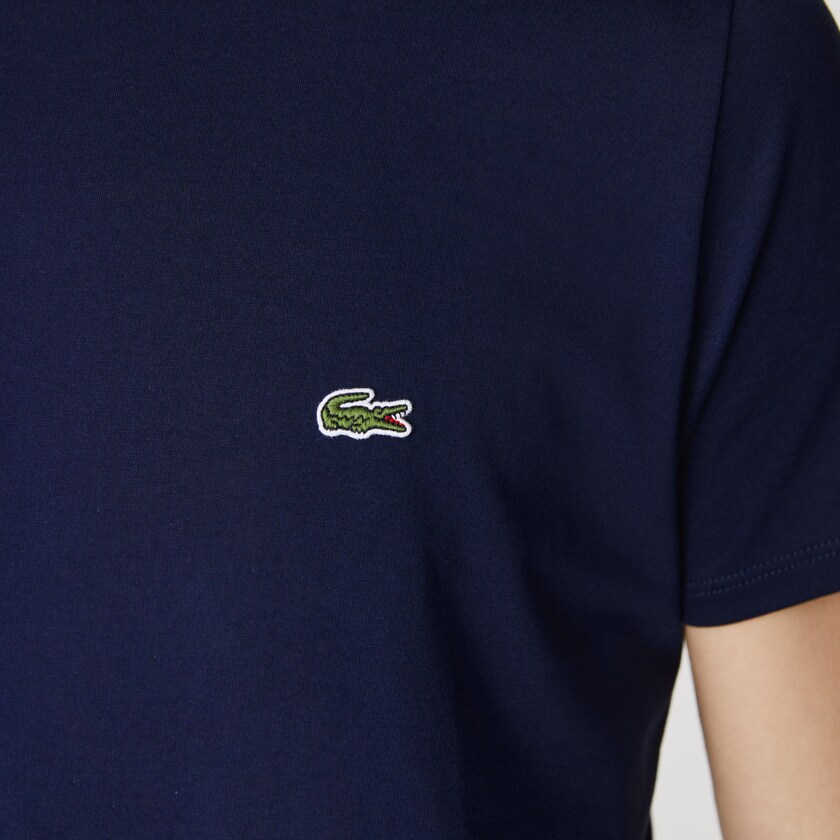 Camiseta Lacoste Hombre Azul Marino Azules Crew Neck Pima Cotton Jersey YI3-84468B4