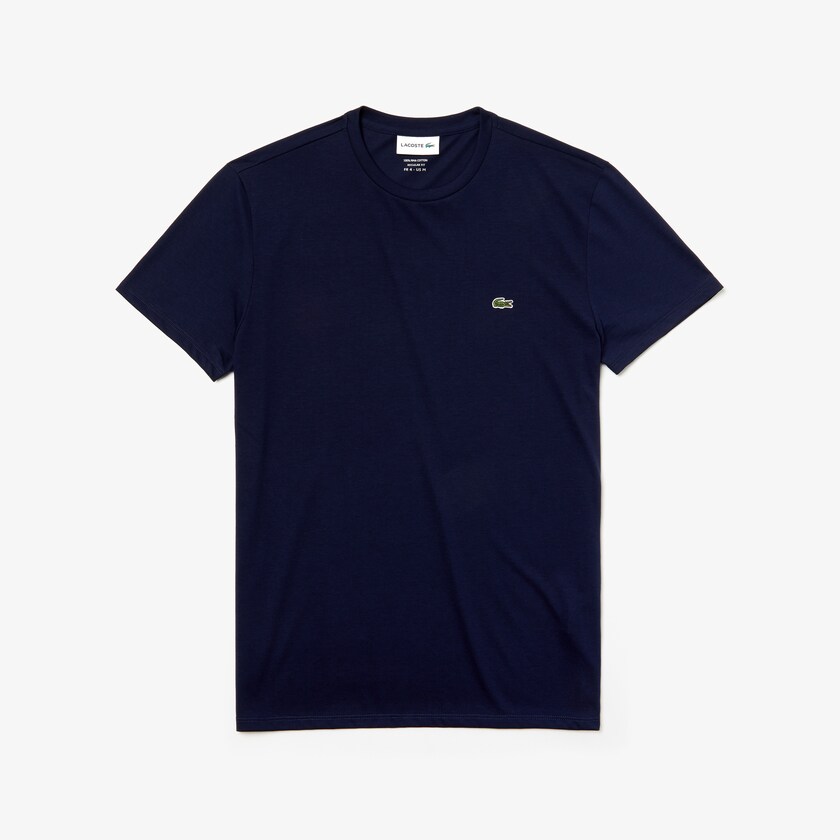 Camiseta Lacoste Hombre Azul Marino Azules Crew Neck Pima Cotton Jersey YI3-84468B4