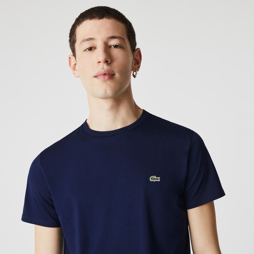 Camiseta Lacoste Hombre Azul Marino Azules Crew Neck Pima Cotton Jersey YI3-84468B4