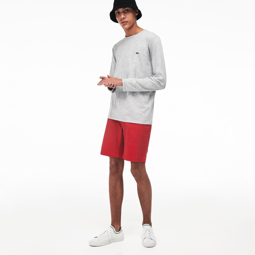 Camiseta Lacoste Hombre Grises Crew Neck Pima Cotton Jersey QF0-89398U3