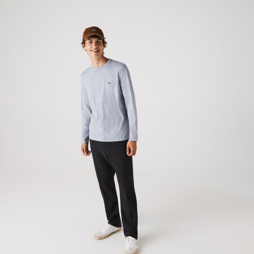 Camiseta Lacoste Hombre Grises Crew Neck Pima Cotton Jersey QF0-89398U3