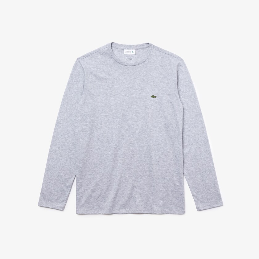 Camiseta Lacoste Hombre Grises Crew Neck Pima Cotton Jersey QF0-89398U3