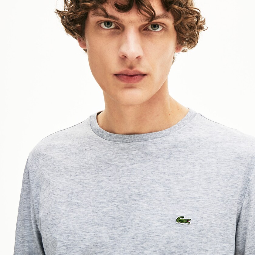 Camiseta Lacoste Hombre Grises Crew Neck Pima Cotton Jersey QF0-89398U3