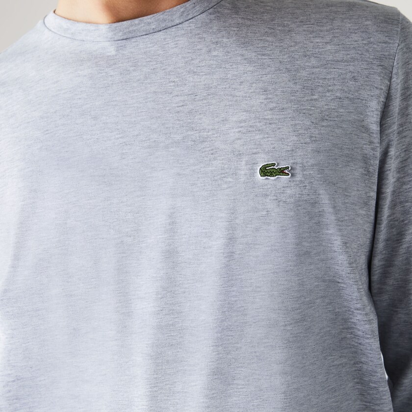 Camiseta Lacoste Hombre Grises Crew Neck Pima Cotton Jersey QF0-89398U3