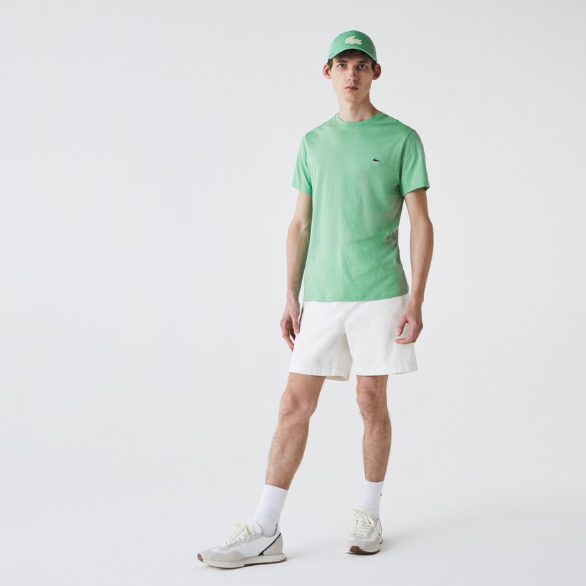 Camiseta Lacoste Crew Neck Pima Cotton Jersey Hombre Verdes | DH5-14651J6