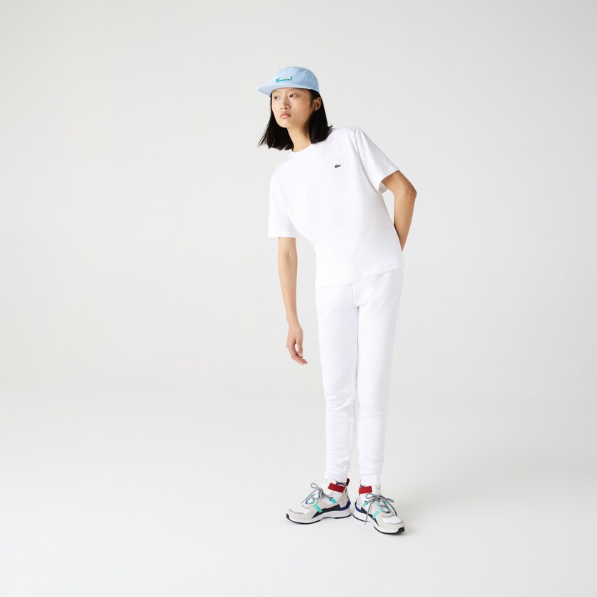 Camiseta Lacoste Crew Neck Premium Cotton Mujer Blancos | PT7-30483Z4