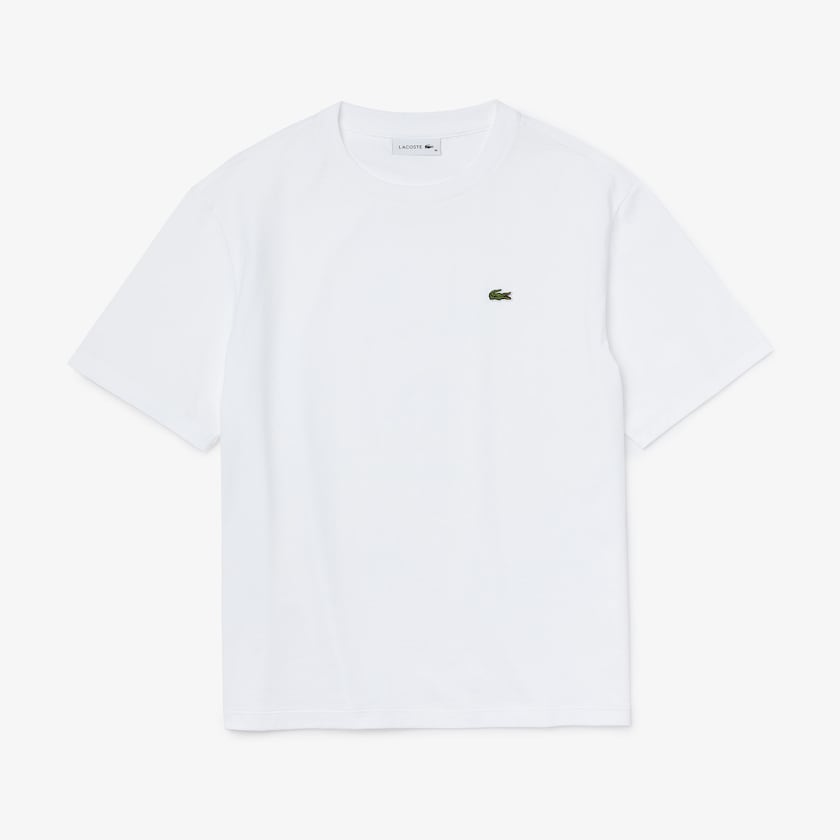 Camiseta Lacoste Crew Neck Premium Cotton Mujer Blancos | PT7-30483Z4