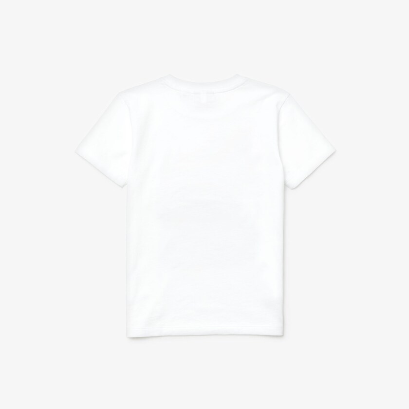 Camiseta Lacoste Niños Blancos Crew Neck Print Cotton VL7-43494O9