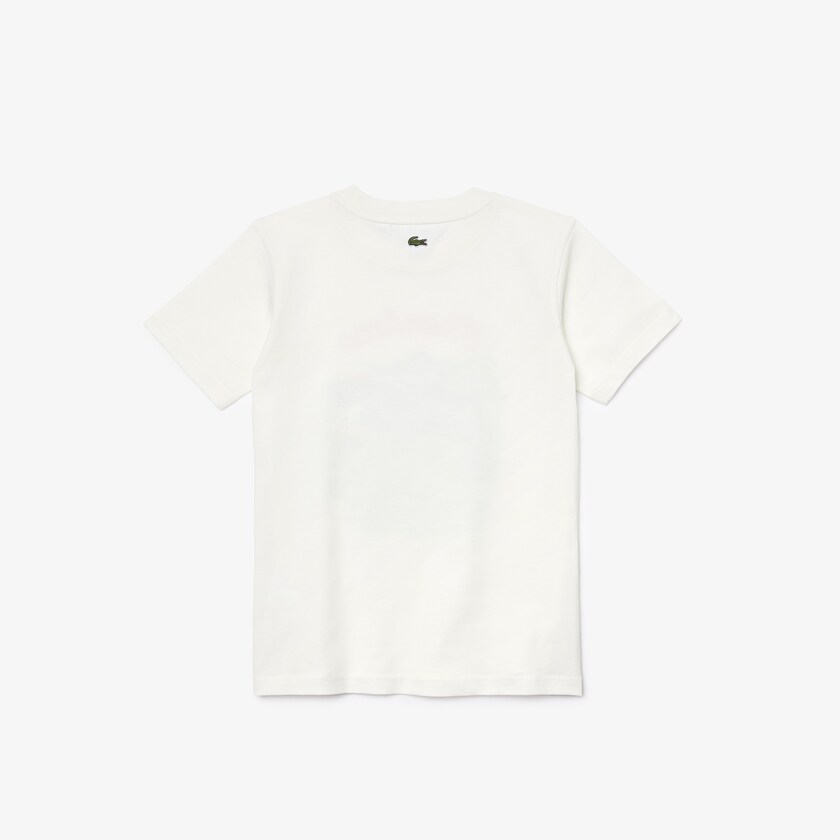 Camiseta Lacoste Niños Blancos Crewneck Chantaco-Print Cotton HZ7-37173I8