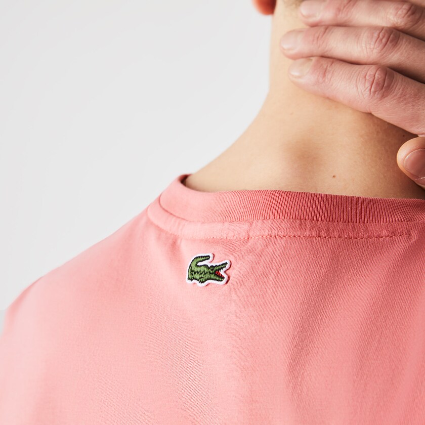 Camiseta Lacoste Crocodile-Embroidery Cotton Hombre Rosas | VN6-99439Z2