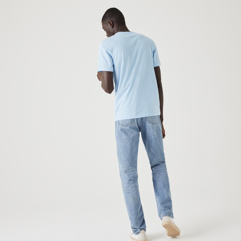 Camiseta Lacoste Hombre Azules Henley Neck Pima Cotton Jersey RM1-52685S1