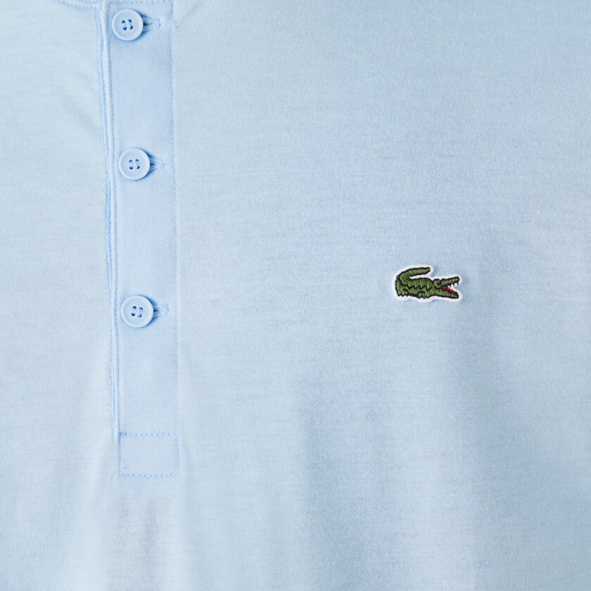 Camiseta Lacoste Hombre Azules Henley Neck Pima Cotton Jersey RM1-52685S1