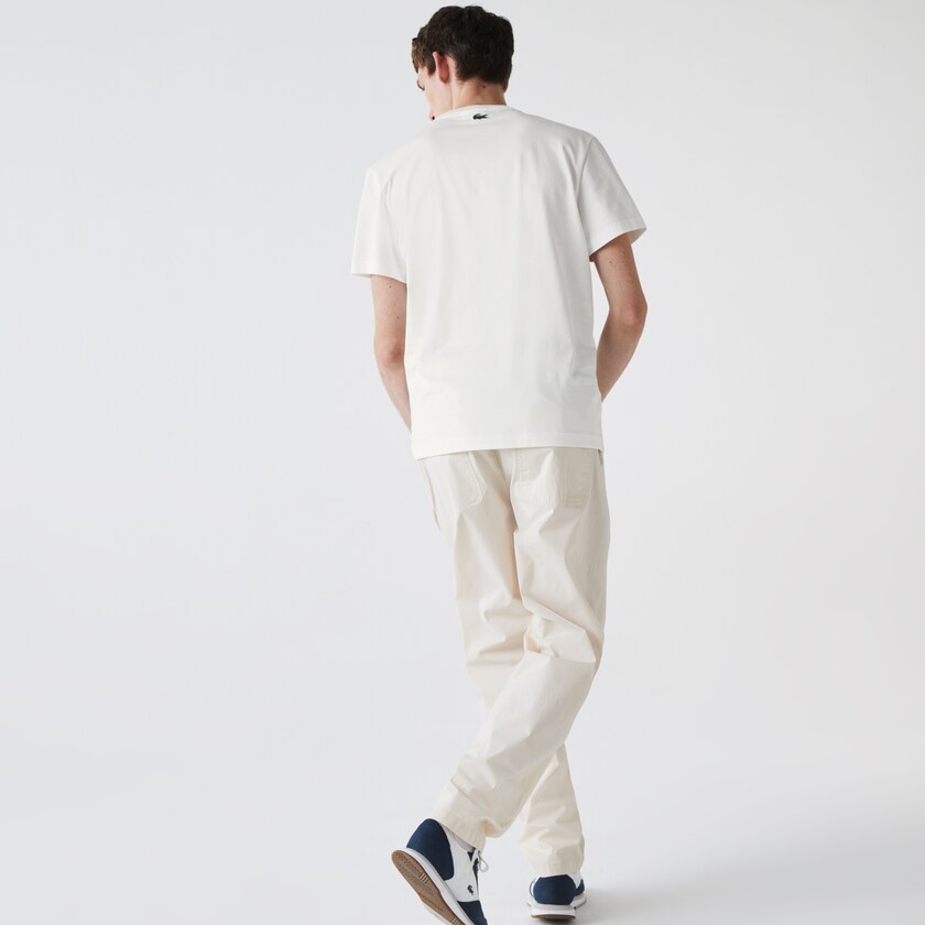 Camiseta Lacoste Heritage Stripe Cotton Hombre Blancos | QE5-50165E7