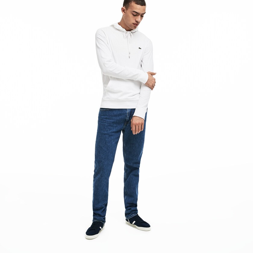 Camiseta Lacoste Hooded Cotton Hombre Blancos | NH5-39523E7