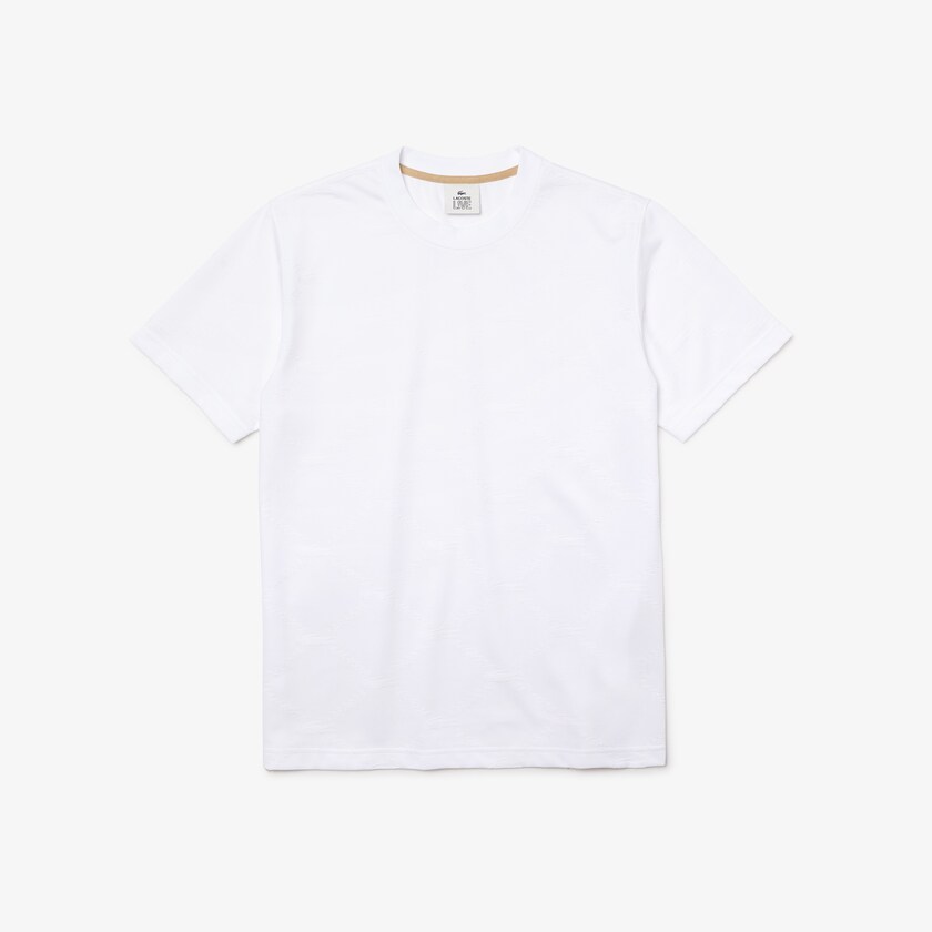 Camiseta Lacoste Hombre Blancos LIVE Monogram Printed UF3-99119P8