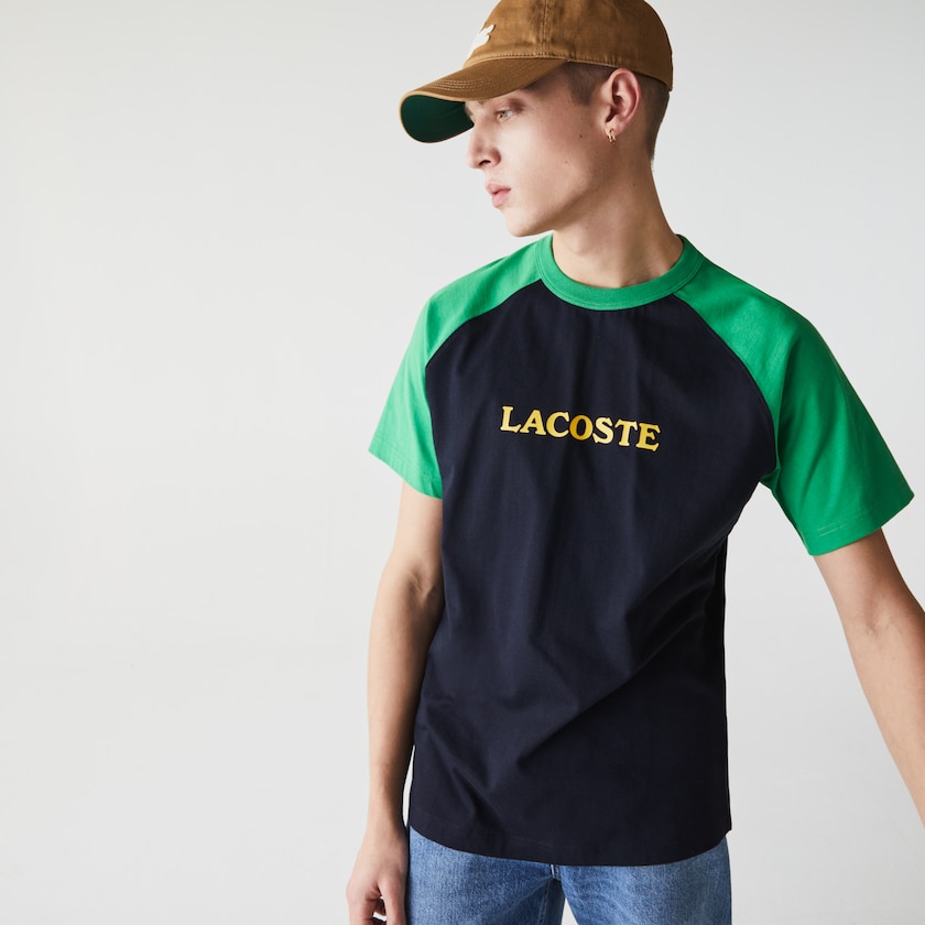 Camiseta Lacoste LIVE Two-Tone Cotton Mujer Azul Marino Azules Verdes | LX0-37433S1