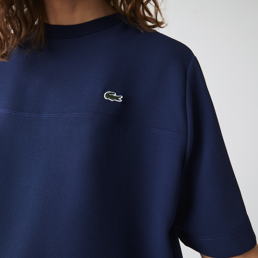 Camiseta Lacoste Paneled Crewneck Mujer Azules | KA9-07920N6