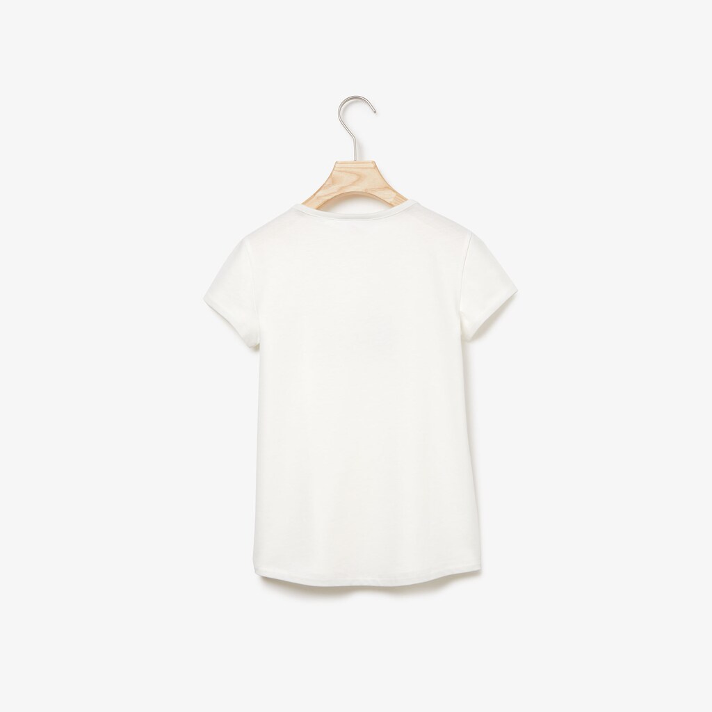 Camiseta Lacoste Niños Blancos Polka Dot Print Crocodile Cotton JM5-19711G7