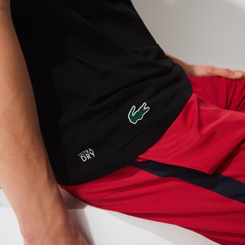 Camiseta Lacoste SPORT 3D Print Breathable Hombre Negros | ZA9-90549F5