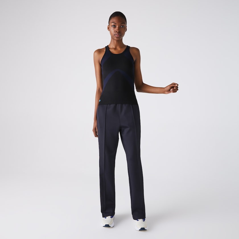 Camiseta Lacoste SPORT Ergonomic Knit Tank Top Mujer Negros Azul Marino Azules | HE6-03390O6