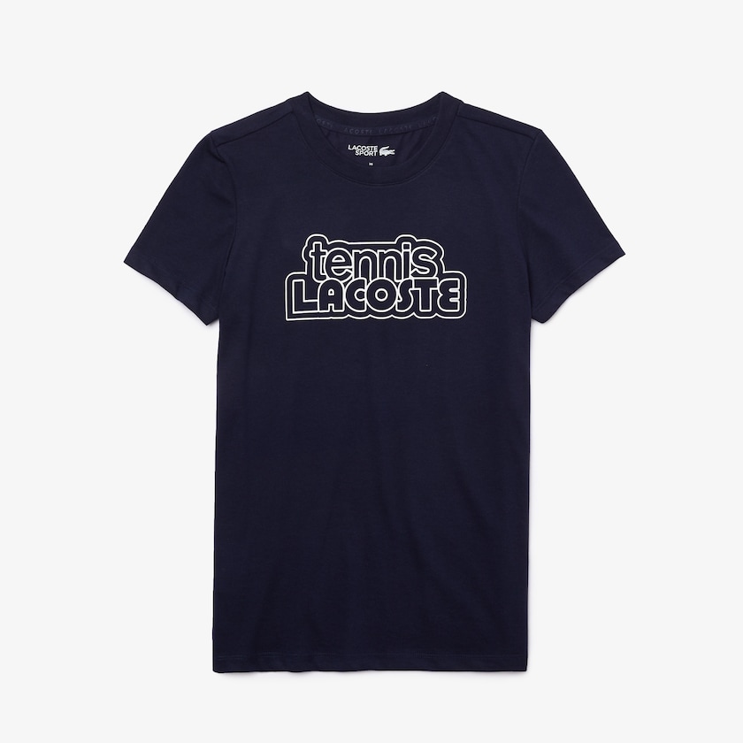 Camiseta Lacoste SPORT Graphic-Print Tennis Mujer Azul Marino Azules | RW3-13881P2
