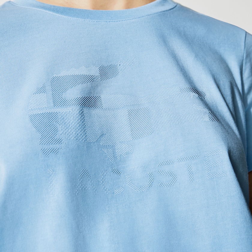 Camiseta Lacoste SPORT Logo Print Organic Cotton Tennis Mujer Azules | RX2-10581C3