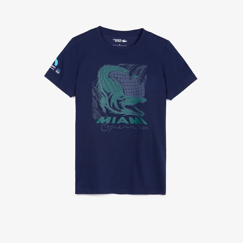 Camiseta Lacoste SPORT Miami Open Crocodile Print Mujer Azul Marino Azules | LC5-66556I1