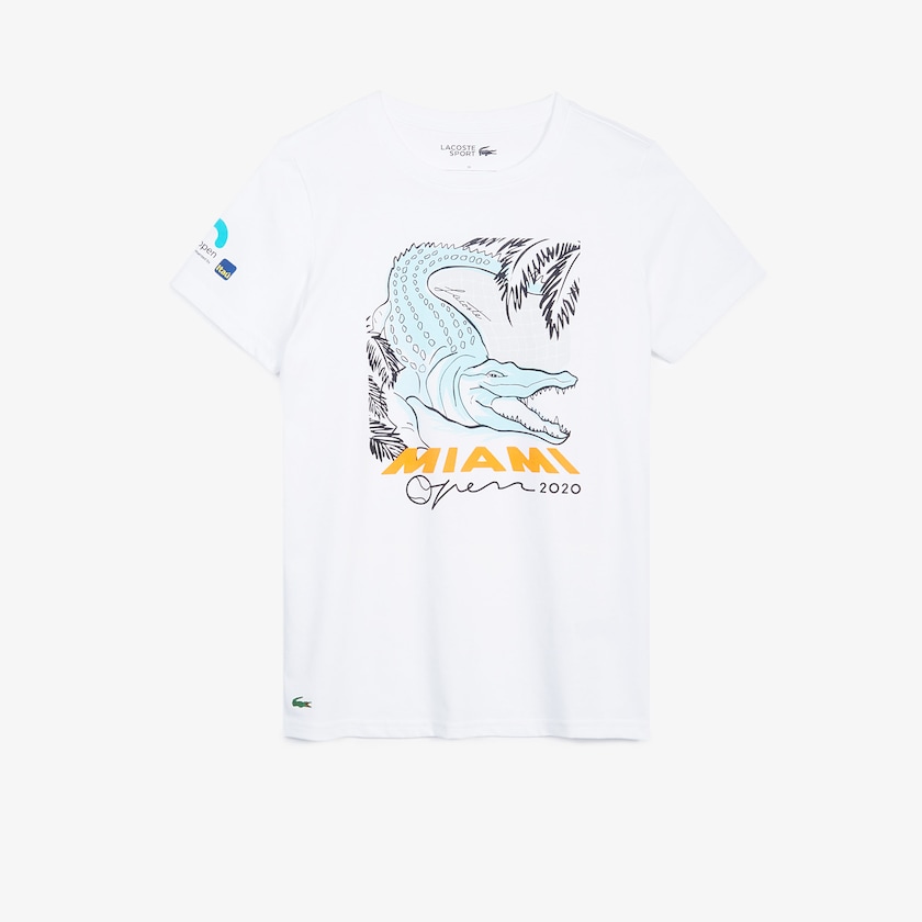 Camiseta Lacoste SPORT Miami Open Crocodile Print Mujer Blancos | SO6-93549Y2
