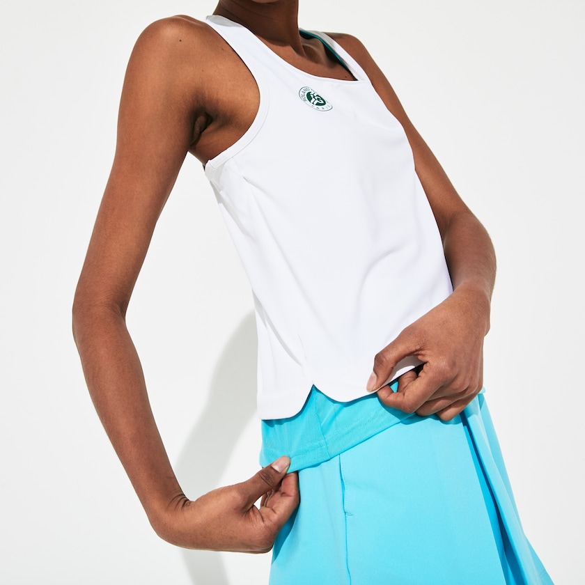 Camiseta Lacoste SPORT Roland Garros Performance Tank Top Mujer Blancos Turquesa Verdes | EX1-62156B9