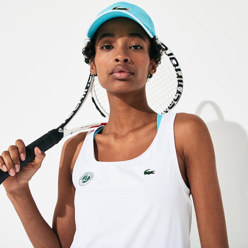 Camiseta Lacoste SPORT Roland Garros Performance Tank Top Mujer Blancos Turquesa Verdes | EX1-62156B9