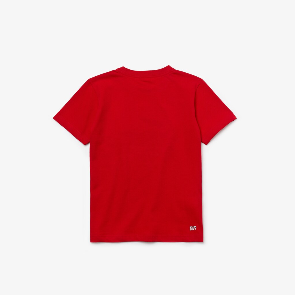 Camiseta Lacoste Niños Rojos Blancos SPORT Tennis Technical Jersey Oversized Croc AO4-26062E4