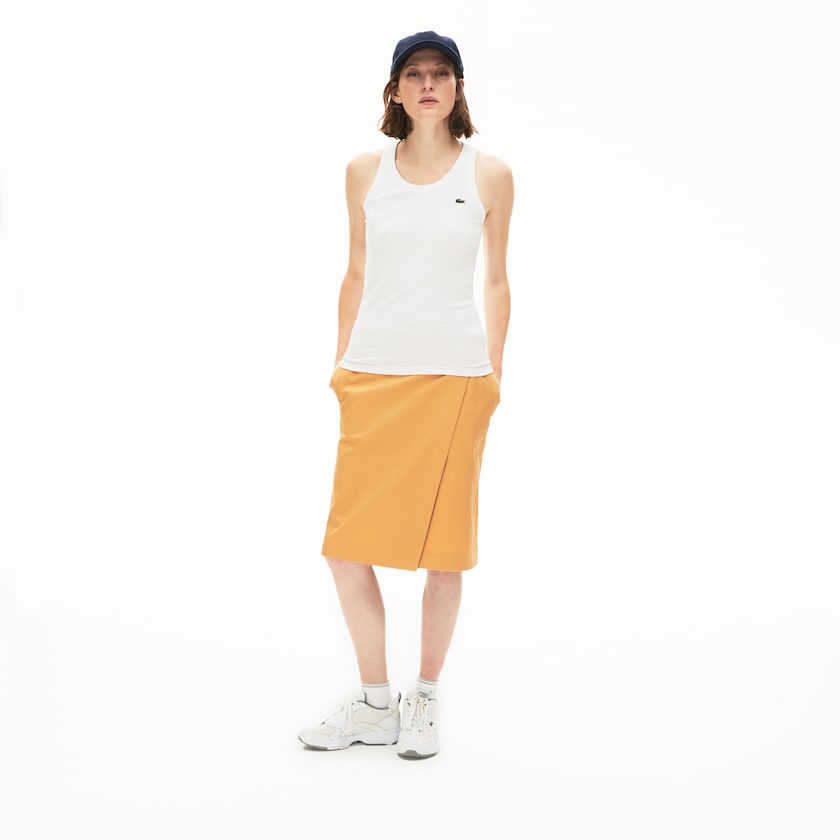 Camiseta Lacoste Sleeveless Scoopneck Top Mujer Blancos | SP4-89658L4