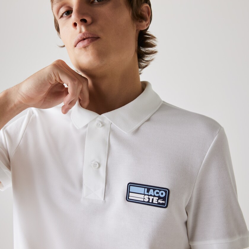 Camiseta Lacoste Slim Fit Solid Cotton Piqué Polo With Badge Hombre Blancos | SP9-75397V0