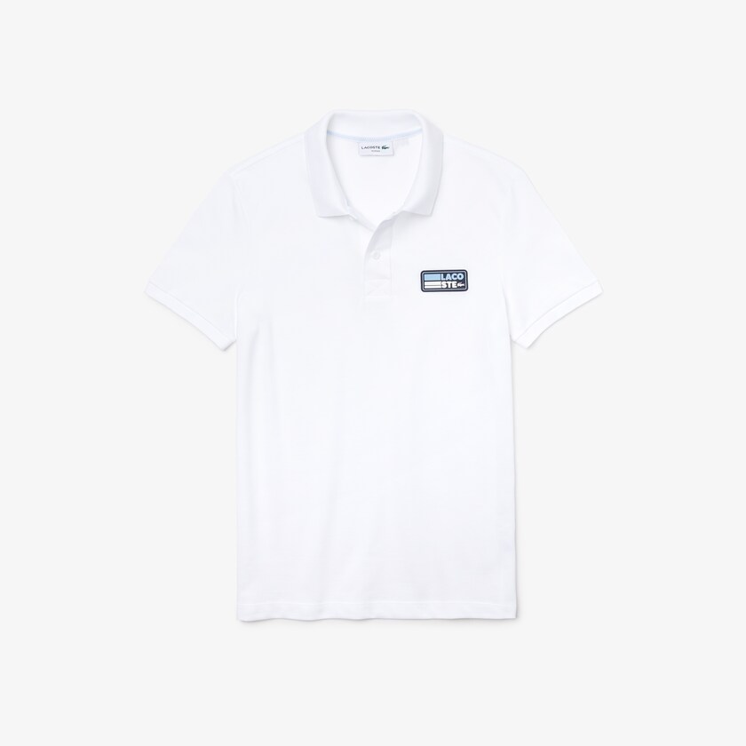 Camiseta Lacoste Slim Fit Solid Cotton Piqué Polo With Badge Hombre Blancos | SP9-75397V0
