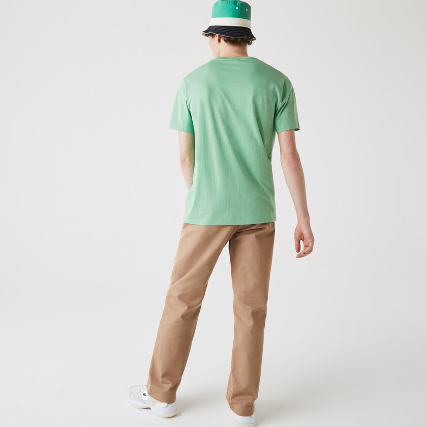 Camiseta Lacoste Hombre Verdes V-neck Pima Cotton Jersey KH6-99749Z5