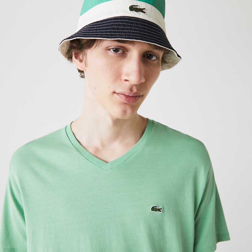 Camiseta Lacoste Hombre Verdes V-neck Pima Cotton Jersey KH6-99749Z5