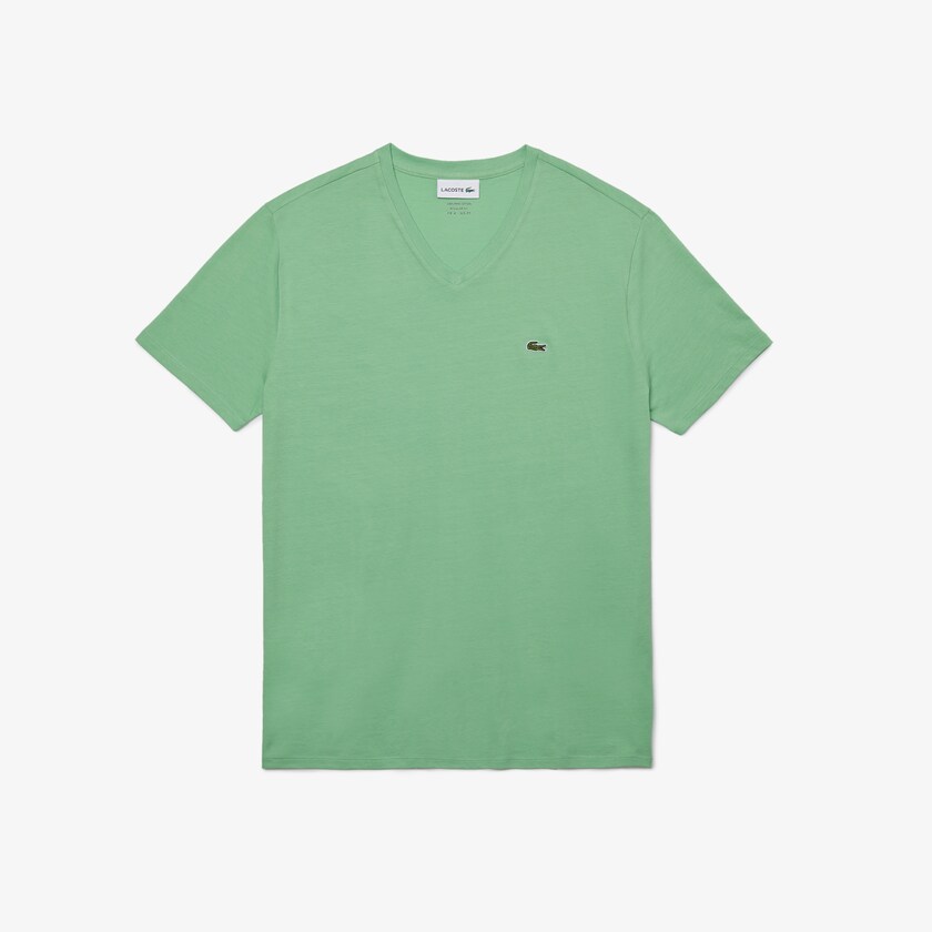 Camiseta Lacoste Hombre Verdes V-neck Pima Cotton Jersey KH6-99749Z5