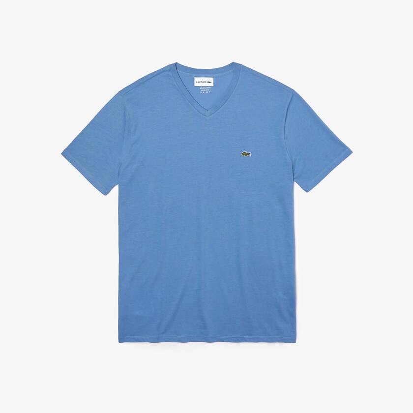 Camiseta Lacoste V-neck Pima Cotton Jersey Hombre Azules | TY7-12881M0