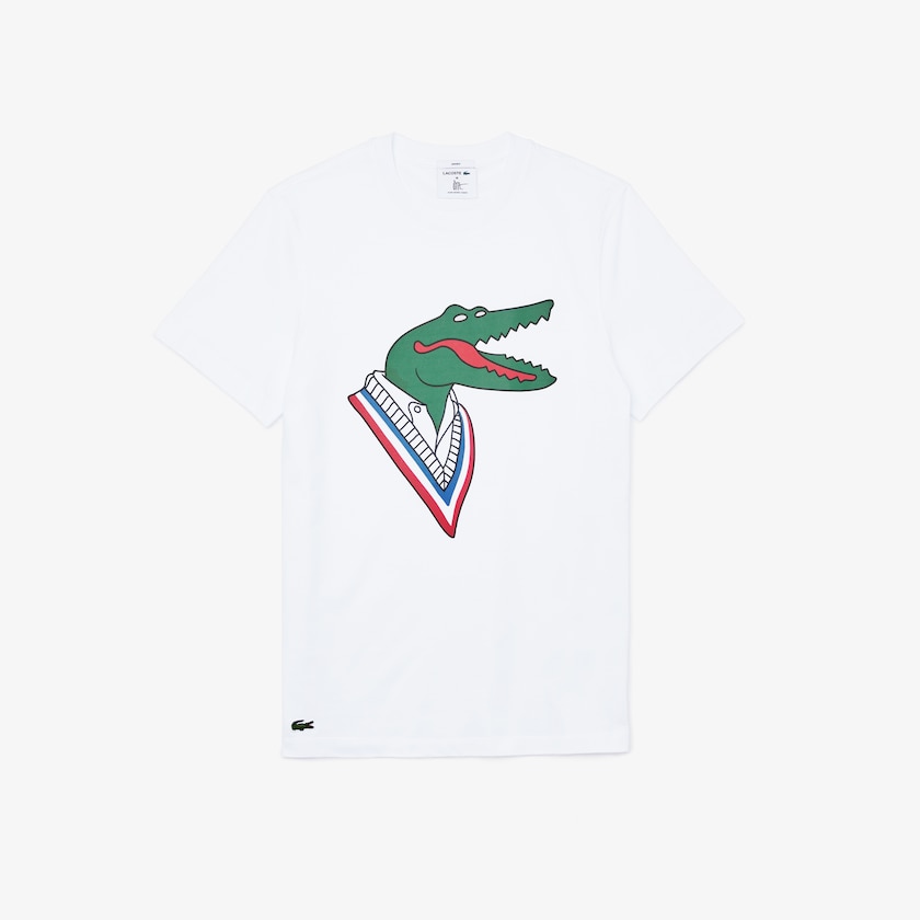 Camiseta Lacoste x Jean-Michel Tixier Graphic Mujer Blancos Rojos | GY6-84298Y3