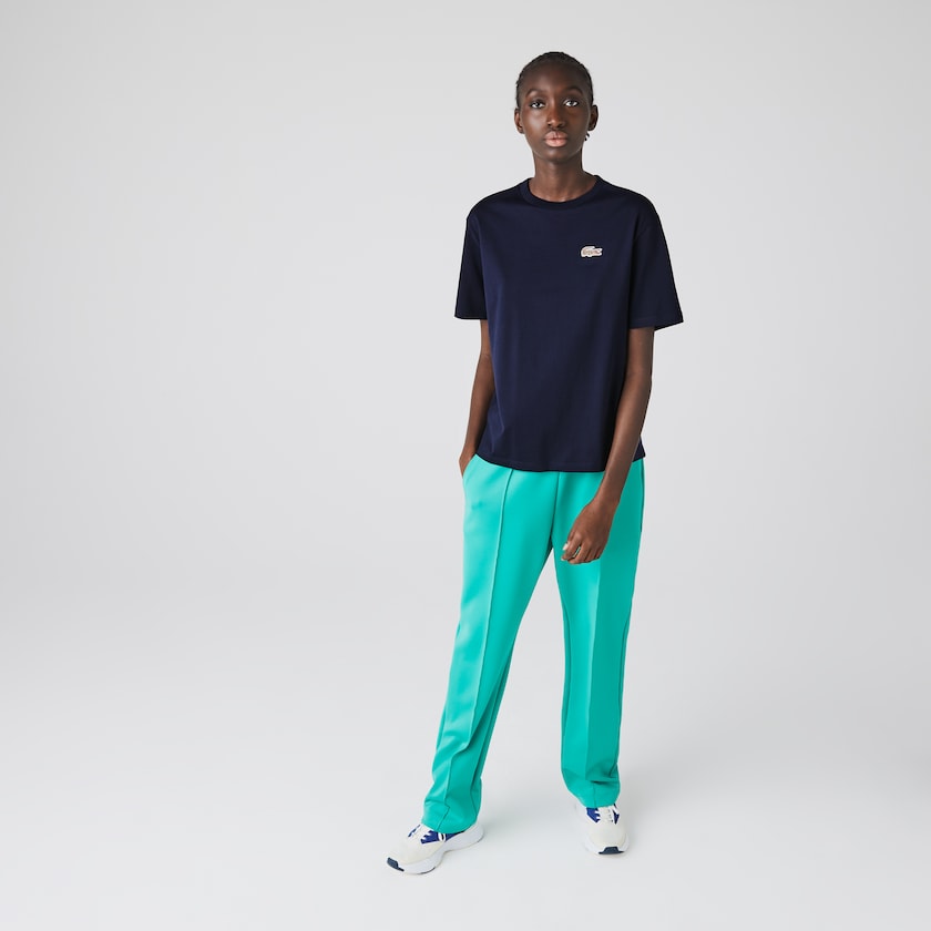 Camiseta Lacoste x National Geographic Cotton Mujer Azul Marino Azules Blancos | WP8-75807X7