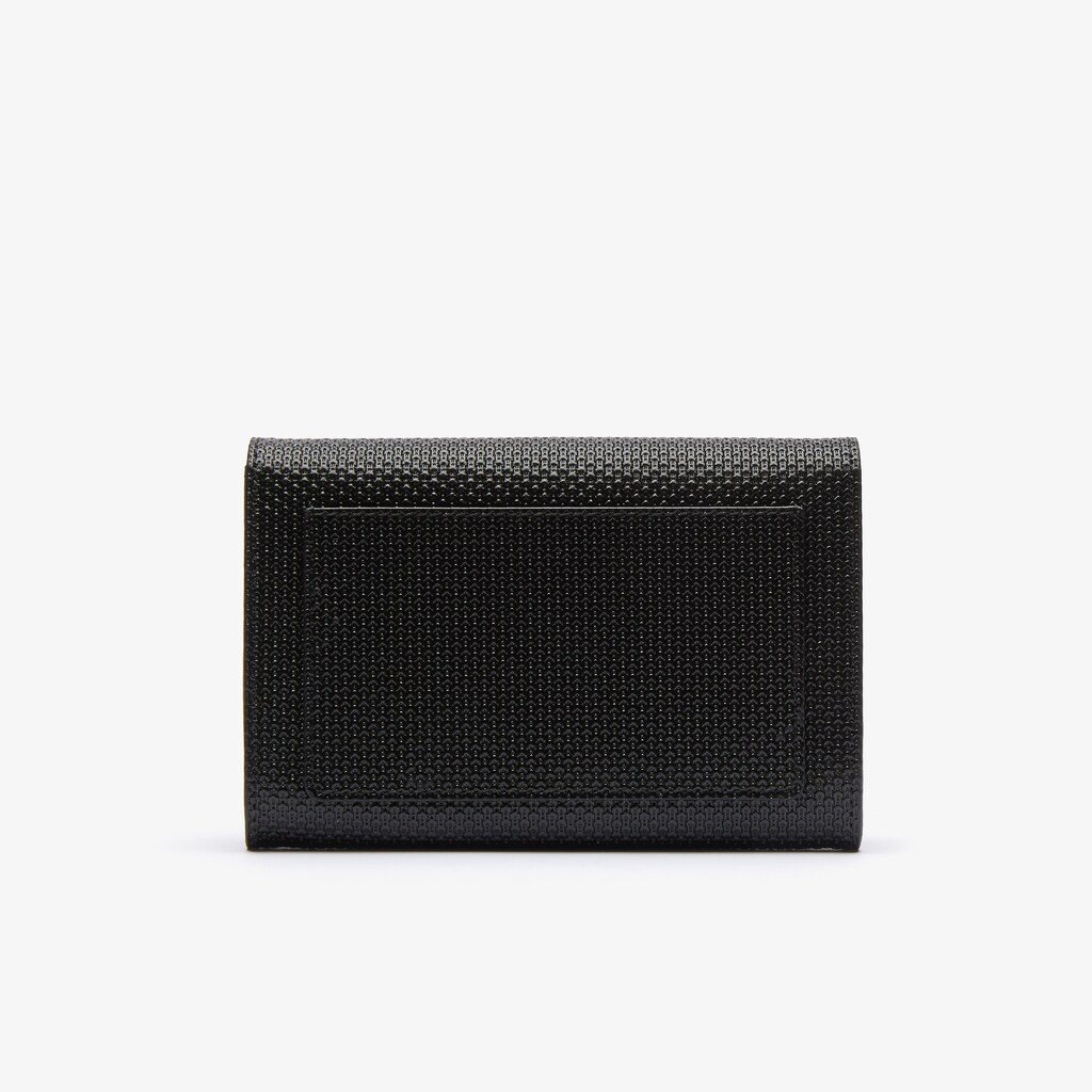 Carteras Lacoste Chantaco Matte Piqué Leather Snap Flap Mujer Negros | SO8-76497D8